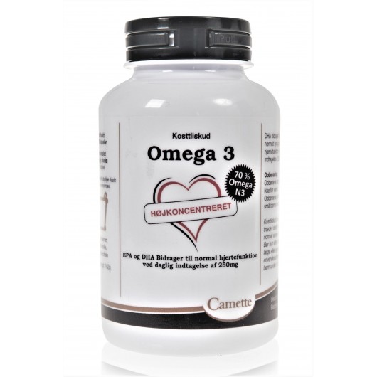 Omega 3 Højkoncentreret fiskeolie 120 kapsler  ( 70% Omega N3 )
