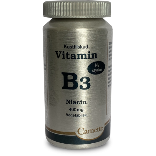 Vitamin B3 - Niacin 400mg,  90 tabletter   NY STYRKE