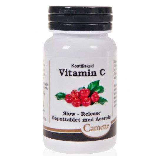 Vitamin C - slow m/acerola 90 tabletter